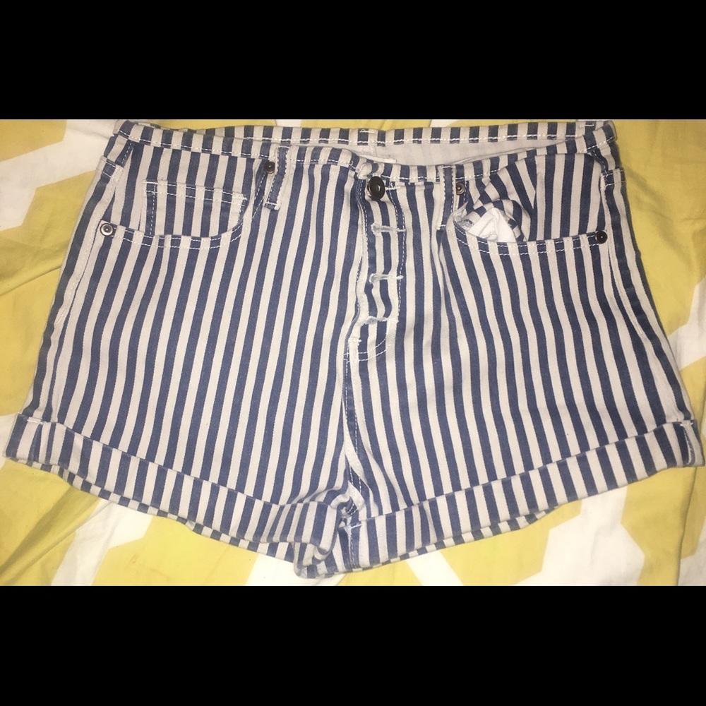 Forever 21 Premium Denim Stripped Shorts