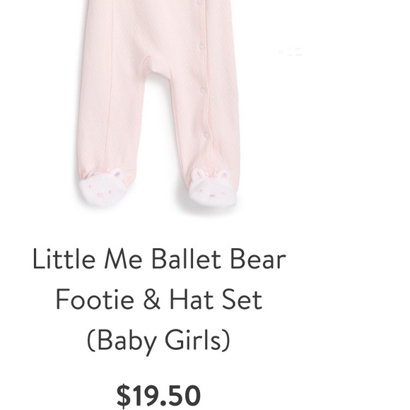 Little me white ballet bear footie - Picture 3 of 3