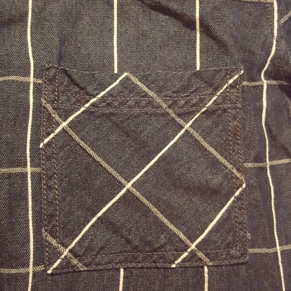 Blue Front Pocket Denim Shirt Dress - Picture 4 of 6