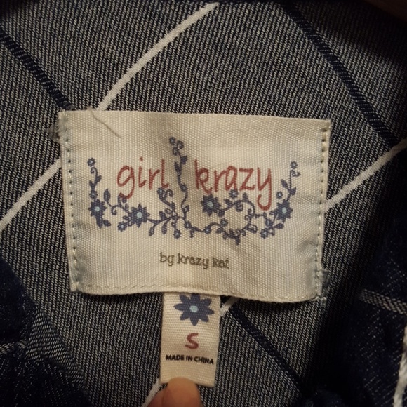 Blue Front Pocket Denim Shirt Dress - Picture 5 of 6