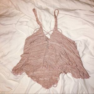 Pink Ruffled Tank