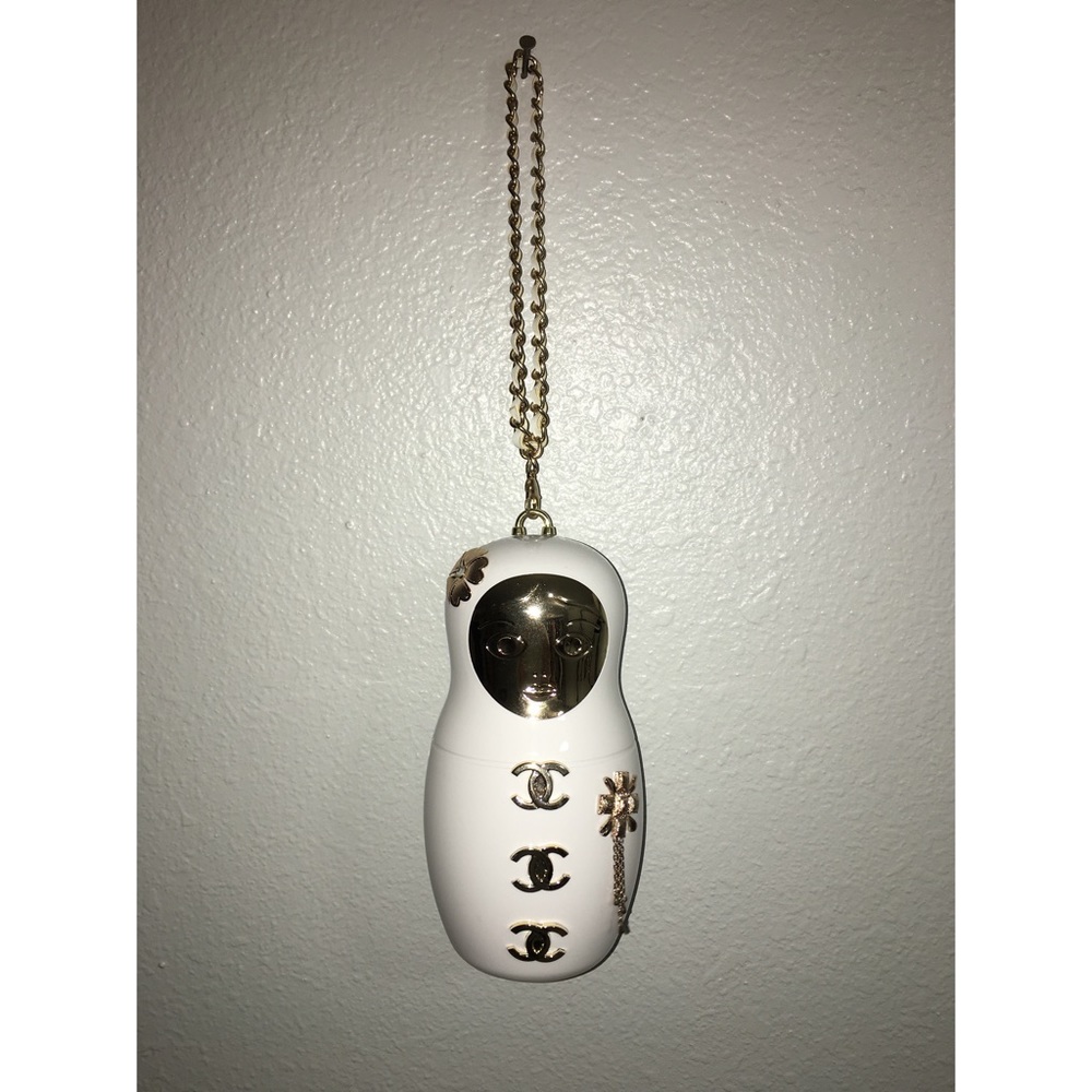 White and gold Designer purse clutch