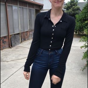 One Teaspoon Button-Down Bodysuit