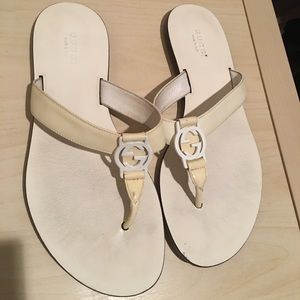 White GUCCI flats with box, size 6.5