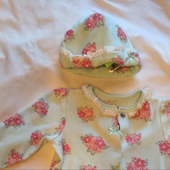 💋Sold💋Little me green floral one piece - Picture 2 of 2