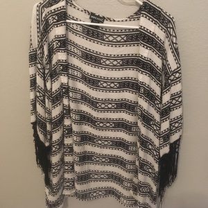 Black and white Kimono