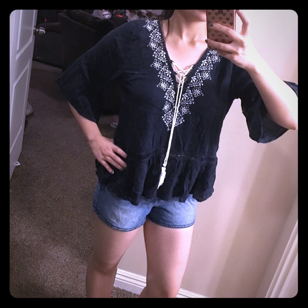 A&F boho lace top