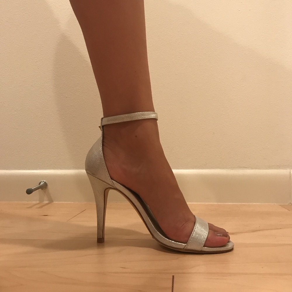 Silver strappy stiletto