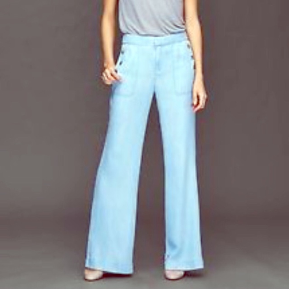 GAP Chambray/ Tencel Wide Leg Pants