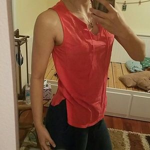 JOE FRESH CORAL ORANGE DRAWSTRING TANK