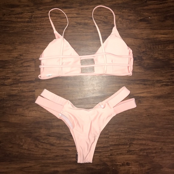 Light Pink Caged Back Bikini - Picture 4 of 6