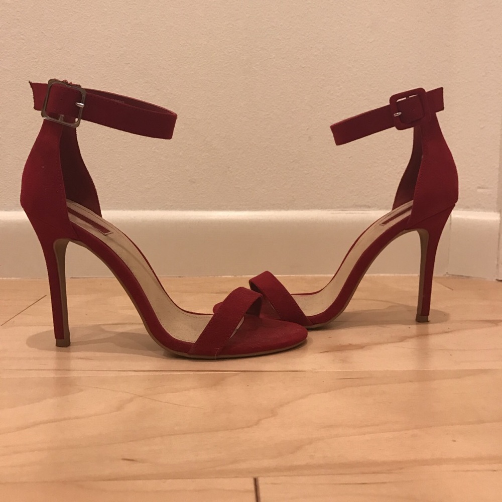 Red strappy heels