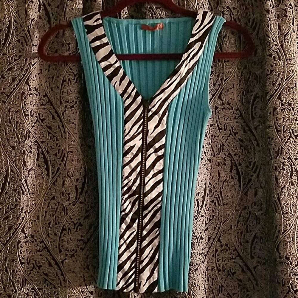 Belldini Rhinestone Zipper Shirt