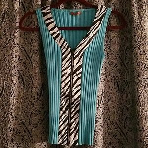 Belldini Rhinestone Zipper Shirt