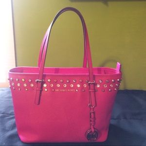 Authentic Pink Studded Michael Kors Bag