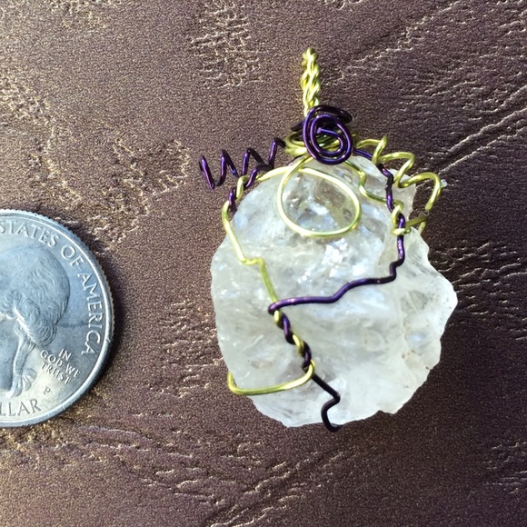 Jewelry Rough Cloudy Clear Quartz Crystal Pendant Poshmark