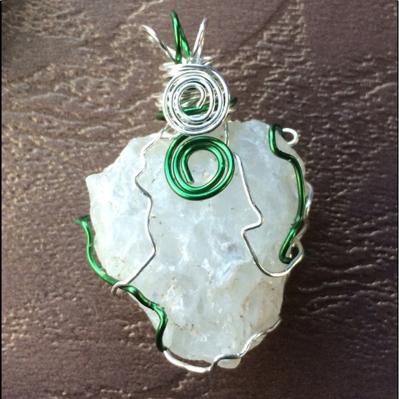 Jewelry Rough Cloudy Clear Quartz Crystal Pendant Poshmark