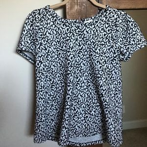 Anthropologie black and cream top