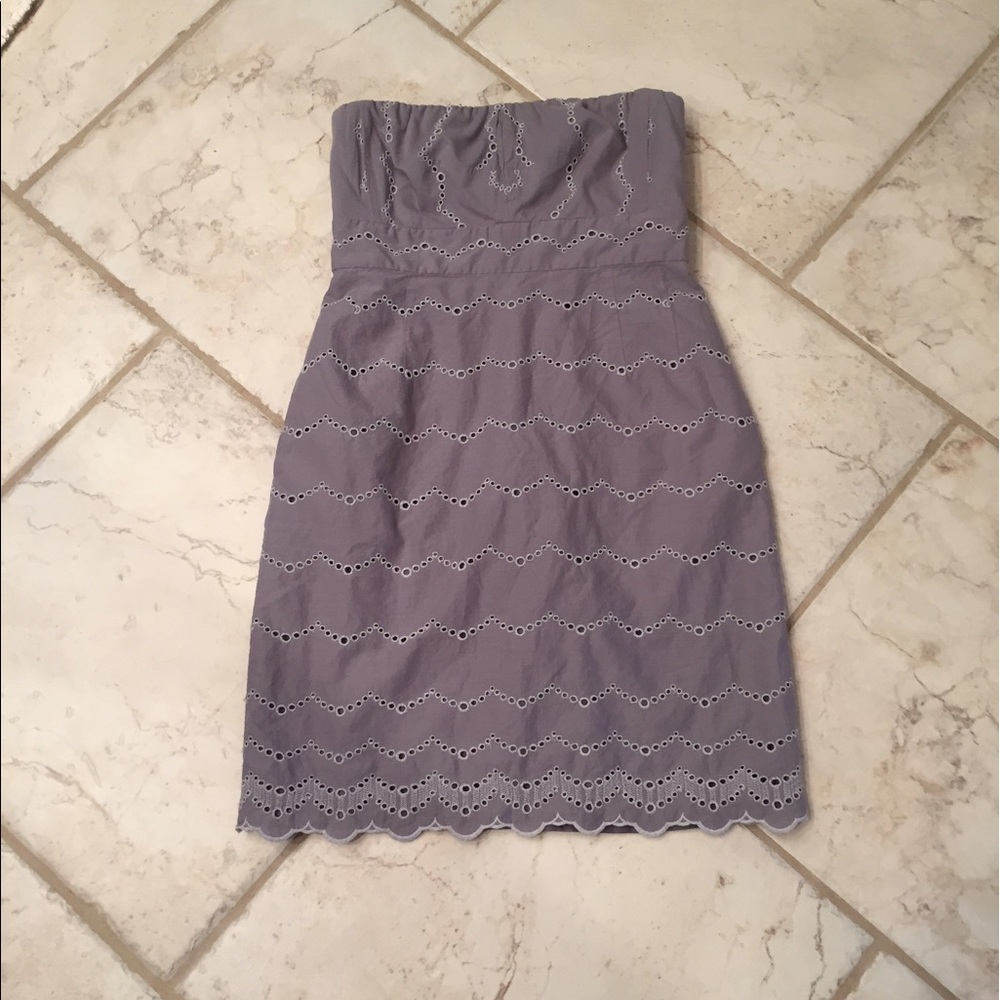 J.Crew Strapless Sweetheart Chambray Dress 0