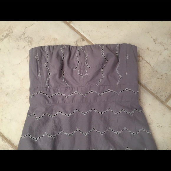 J.Crew Strapless Sweetheart Chambray Dress 0 - Picture 2 of 3