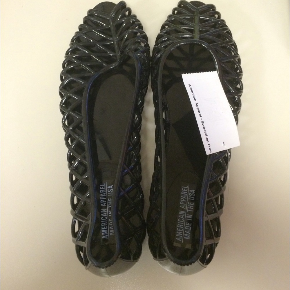 New American Apparel Jelly Peep Toe Flat Sandal