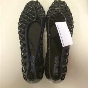 New American Apparel Jelly Peep Toe Flat Sandal