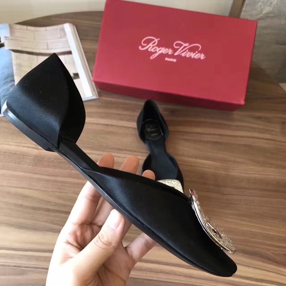 Roger Viver Chips Strass Ballerinas in Silk - Picture 4 of 7