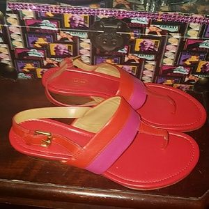 REAL Coach red and pink sandles cutest ever!!!