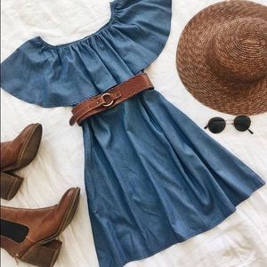 LAST 1 (MED) HALLELUJAH Faux Denim Dress