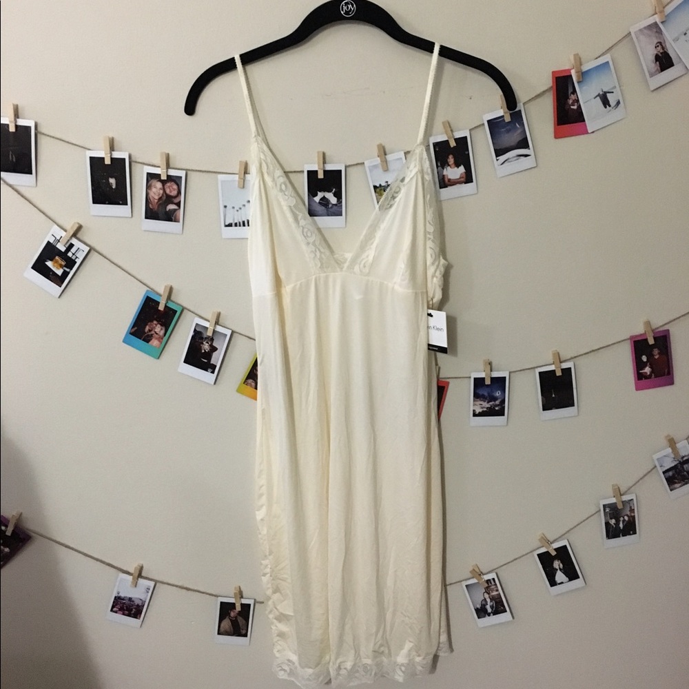 Ivory and Lace Calvin Klein Slip