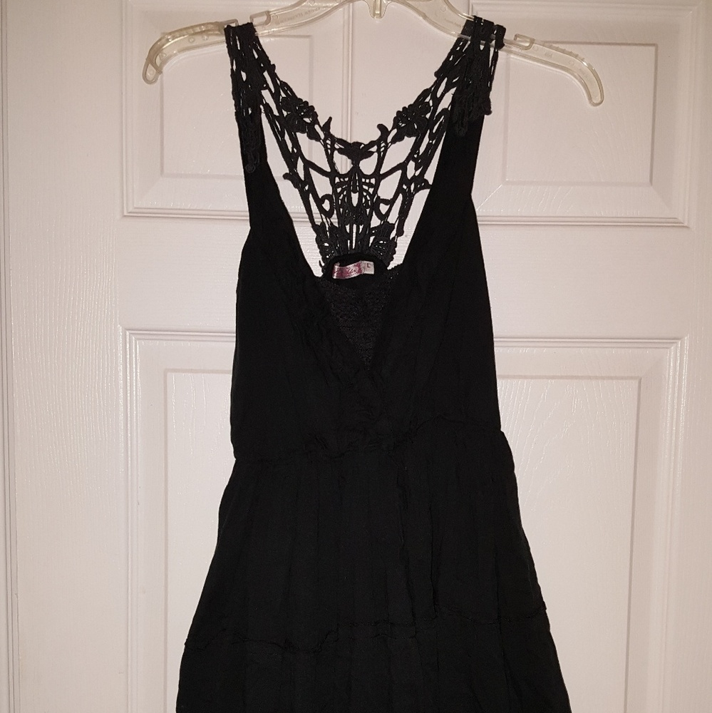 Black Crochet Boho dress