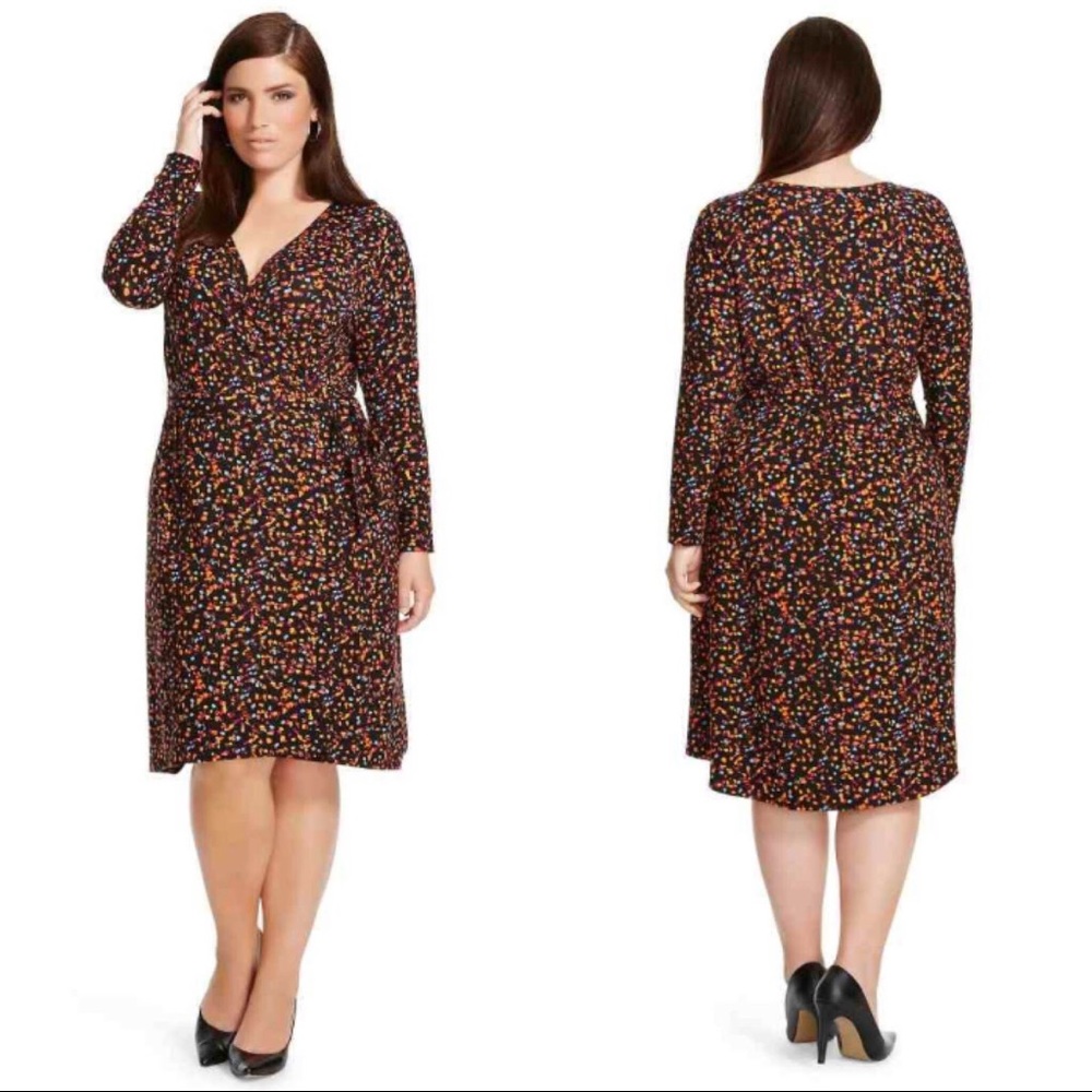 NWT! Ava & Viv Knit Faux Wrap Dress