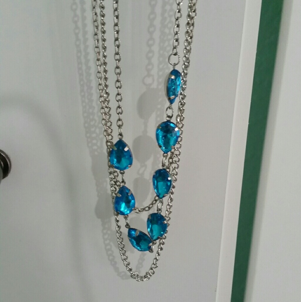 Layered Blue gem necklace