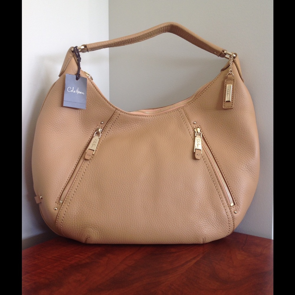 Cole Haan Leather zip hobo bag