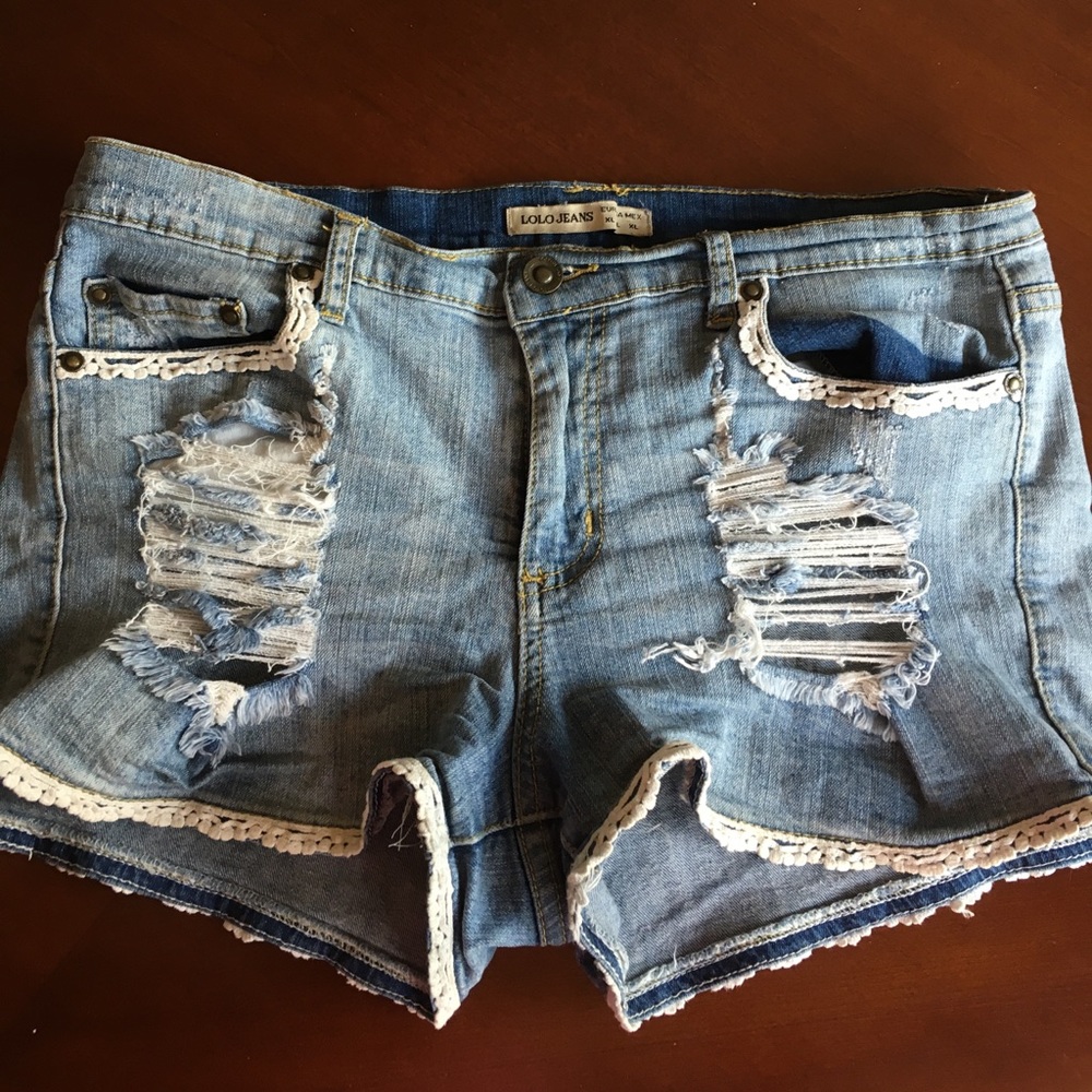 Denim Ripped Shorts