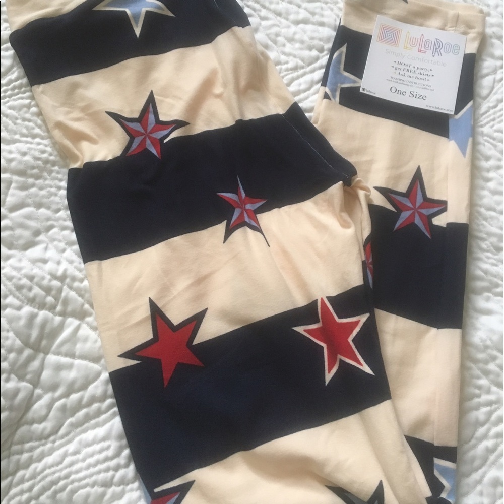 Lularoe OS Stars and Stripes Americana Leggings