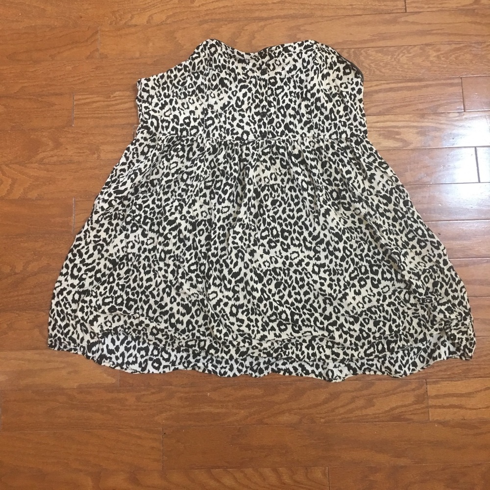 Plus Size Cheetah Print Strapless Dress