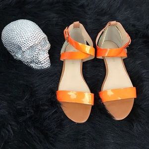 Enzo Angiolini Neon straps woven heel Sz 10. NWOB!