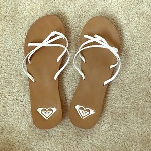 White Strappy Roxy Sandals