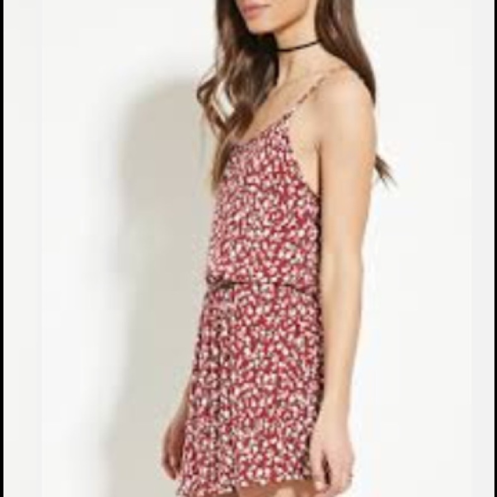 Floral Babydoll Burgundy/Cream Dress - Picture 2 of 5