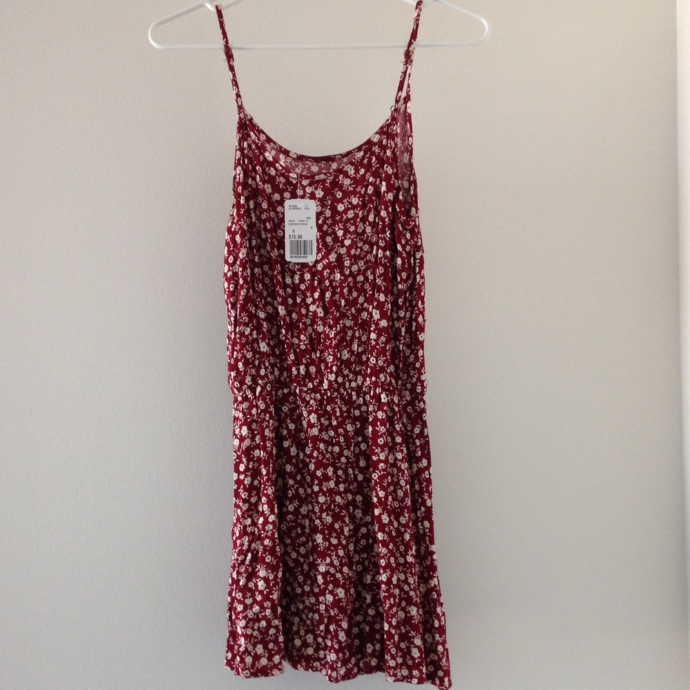 Floral Babydoll Burgundy/Cream Dress - Picture 4 of 5