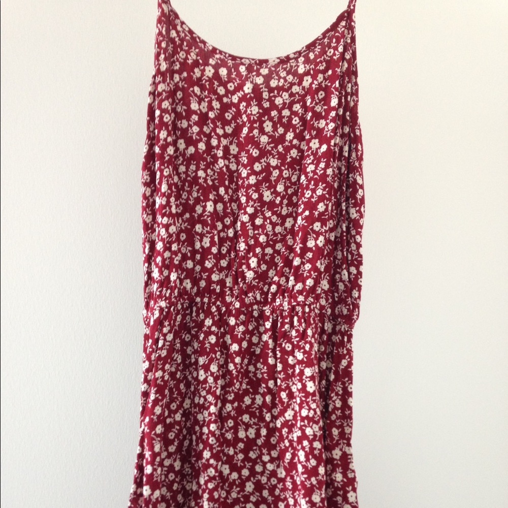 Floral Babydoll Burgundy/Cream Dress - Picture 5 of 5