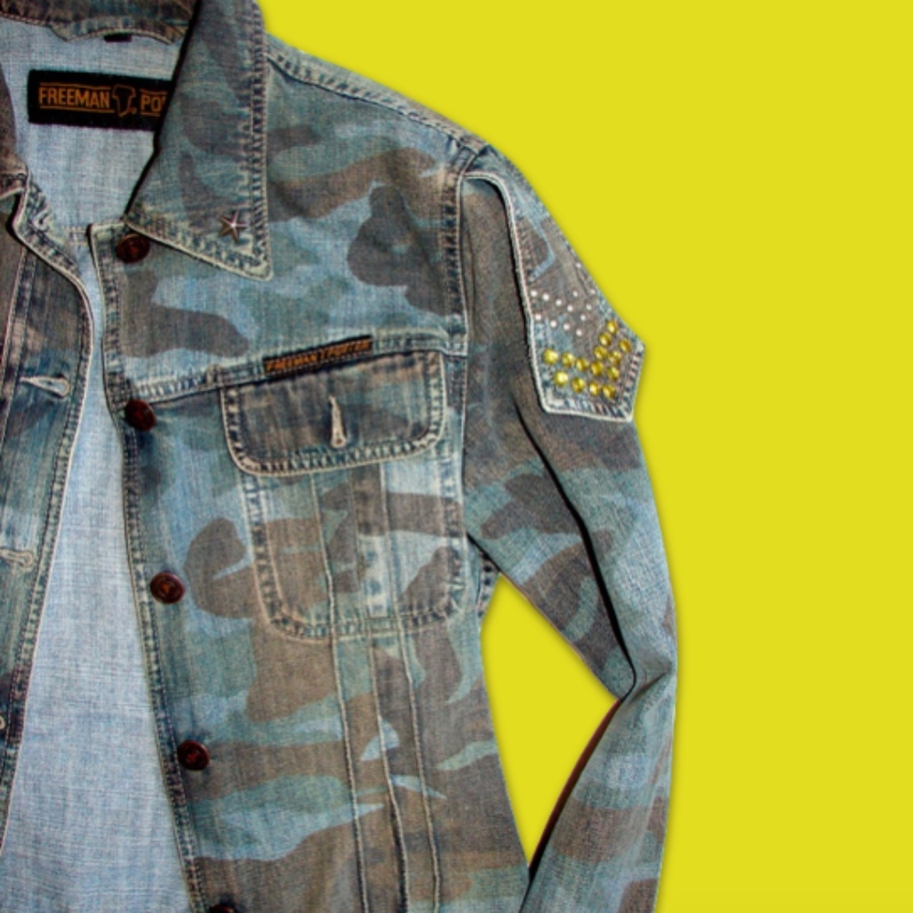 Vintage studded denim jacket