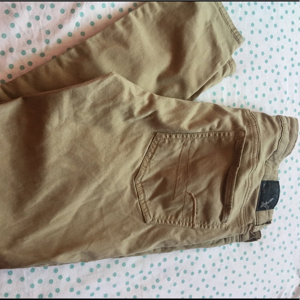 AEO SKINNY JEGGING CROPPED KHAKI