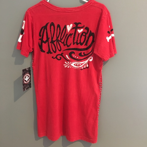 Affliction NWT red sparkle tshirt - Picture 2 of 4