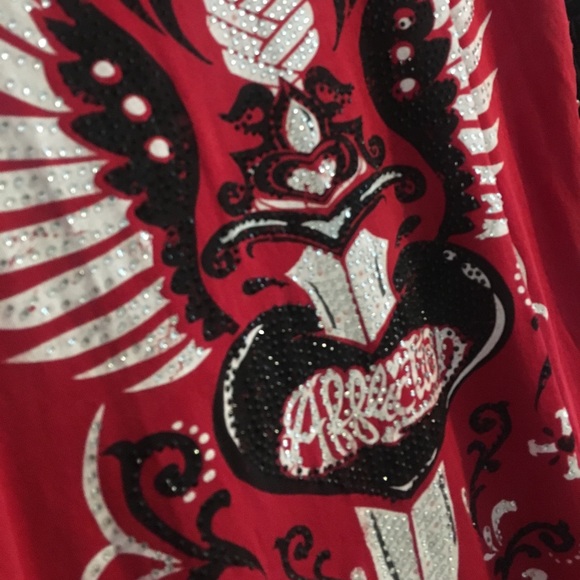 Affliction NWT red sparkle tshirt - Picture 4 of 4