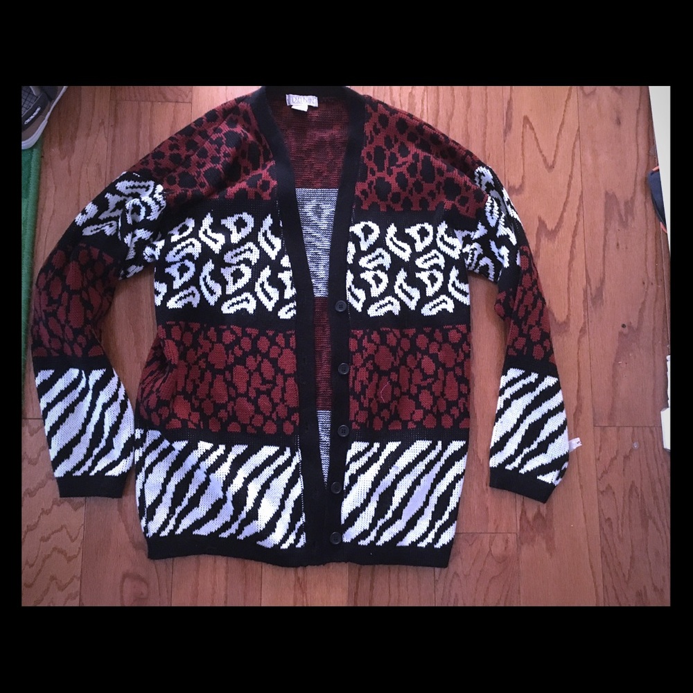 Animal print cardigan S M L XL sweater