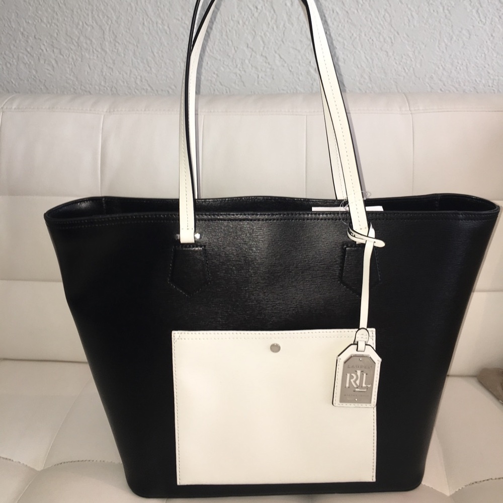 Lauren Ralph Lauren Black & white Tote  NWT