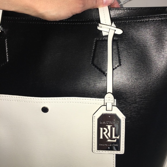 Lauren Ralph Lauren Black & white Tote NWT - Picture 4 of 8