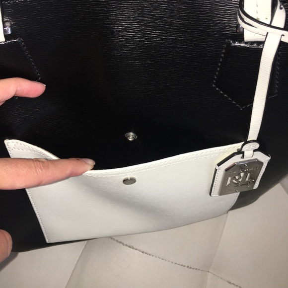Lauren Ralph Lauren Black & white Tote NWT - Picture 5 of 8